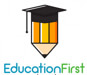 Education logo with pencil and graduation cap
