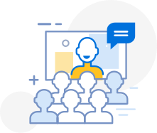 Illustration of virtual presentation to audience