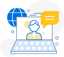 Person video chatting on computer