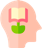 Icon of head with book, symbolizing knowledge.