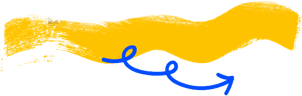 Blue arrow under yellow brushstroke banner.